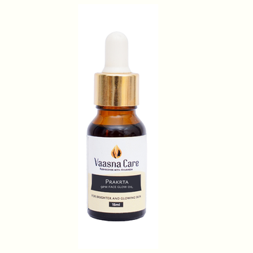 Vaasna Care PRAKRTA 9PM Face Glow Oil bottle - Ayurvedic night serum for brightening and anti-aging