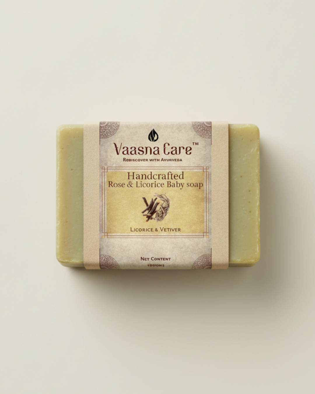 Handcrafted Rose & Licorice Baby Soap – Ayurvedic Medicated Soap for Gentle Baby Cleansing