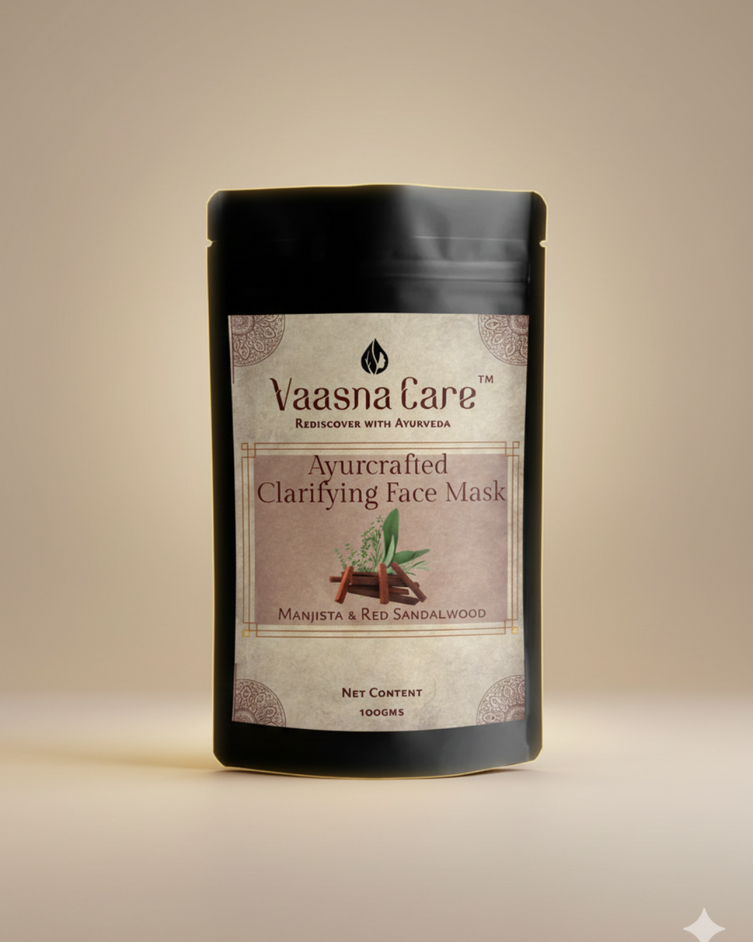 Ayurcrafted Clarifying Powder Mask – Manjista & Red Sandalwood Ayurvedic Mask for Pigmentation & Clear Skin