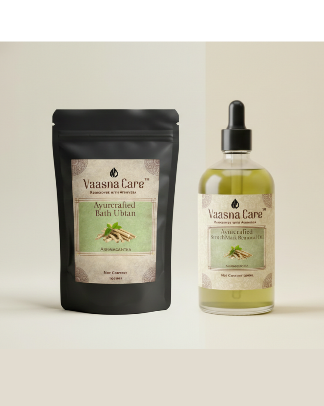 Handcurated Stretch Mark & Scars Cure Combo – Ayurvedic Repair Ritual for Marks, Scars & Skin Elasticity