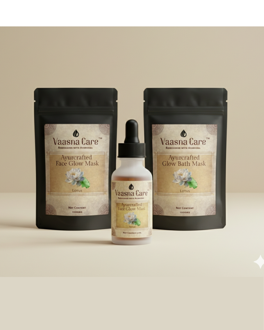 Handcurated Glass Skin Combo – Lotus-Based Ayurvedic Ritual for Pore Refinement & Radiant Glow