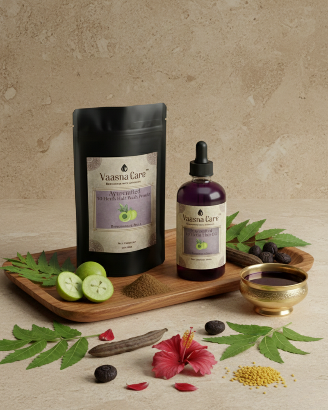 Handcurated Hair Care Combo – Complete Ayurvedic Oil & Cleanse Ritual for Strong Hair