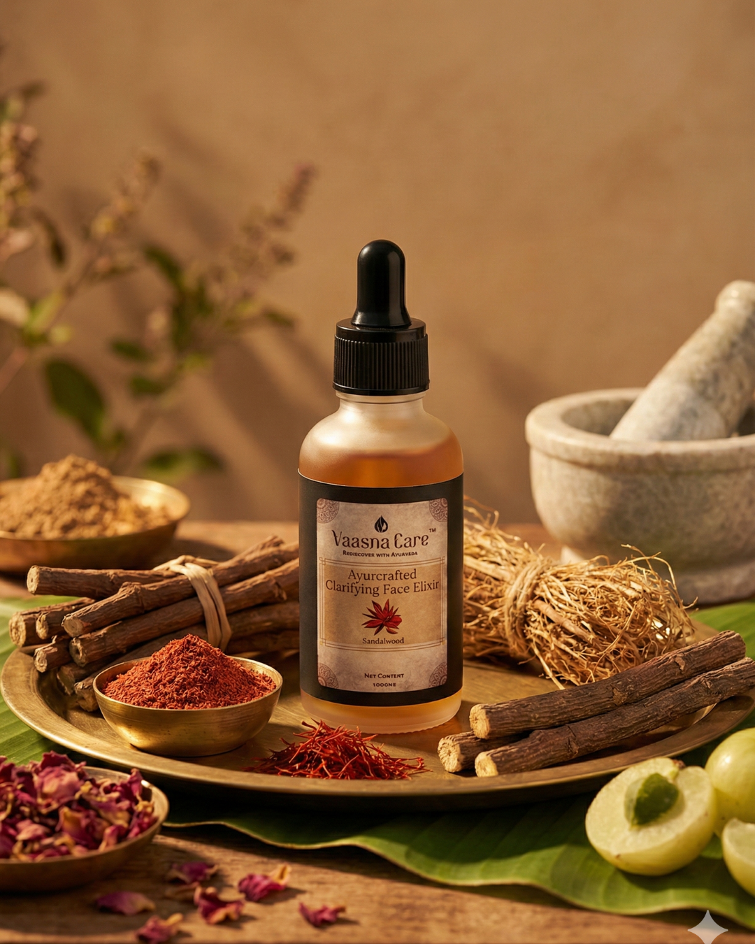 Ayurcrafted Clarifying Face Elixir – Manjista & Red Sandalwood Ayurvedic Oil for Pigmentation & Even Tone