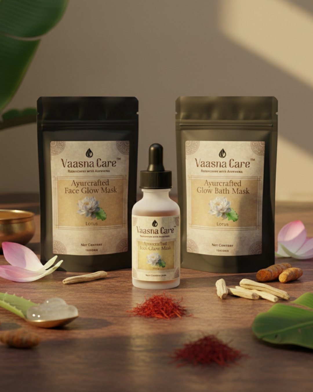 Handcurated Glass Skin Combo – Lotus-Based Ayurvedic Ritual for Pore Refinement & Radiant Glow