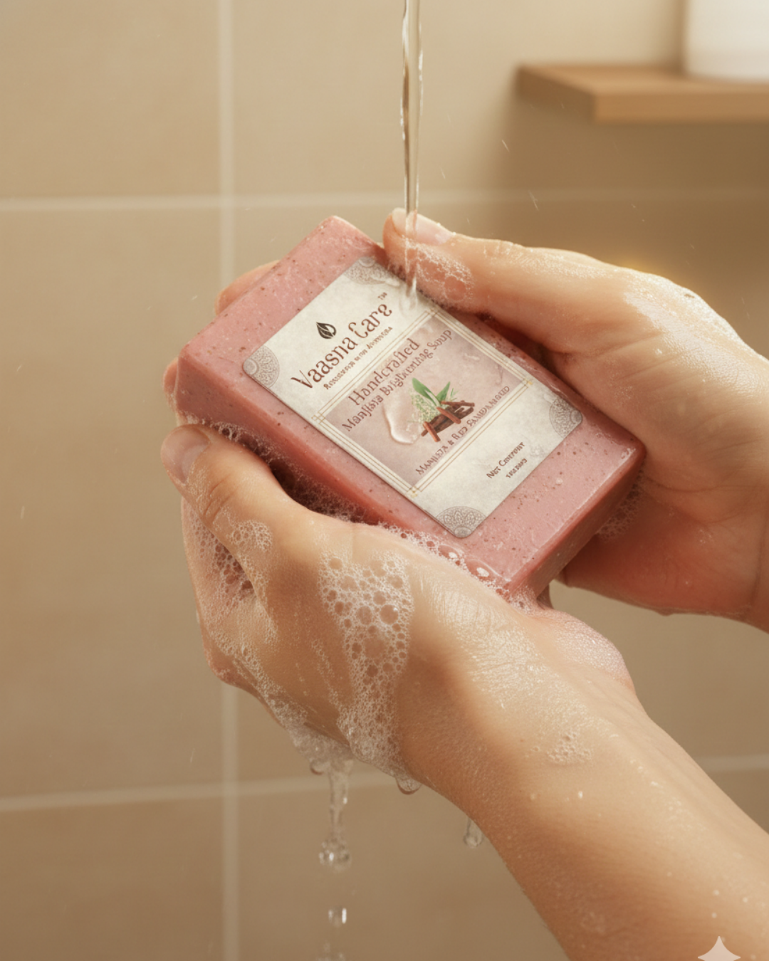 Handcrafted Manjista & Red Sandalwood Brightening Soap – Ayurvedic Soap for Even Tone & Clear Skin