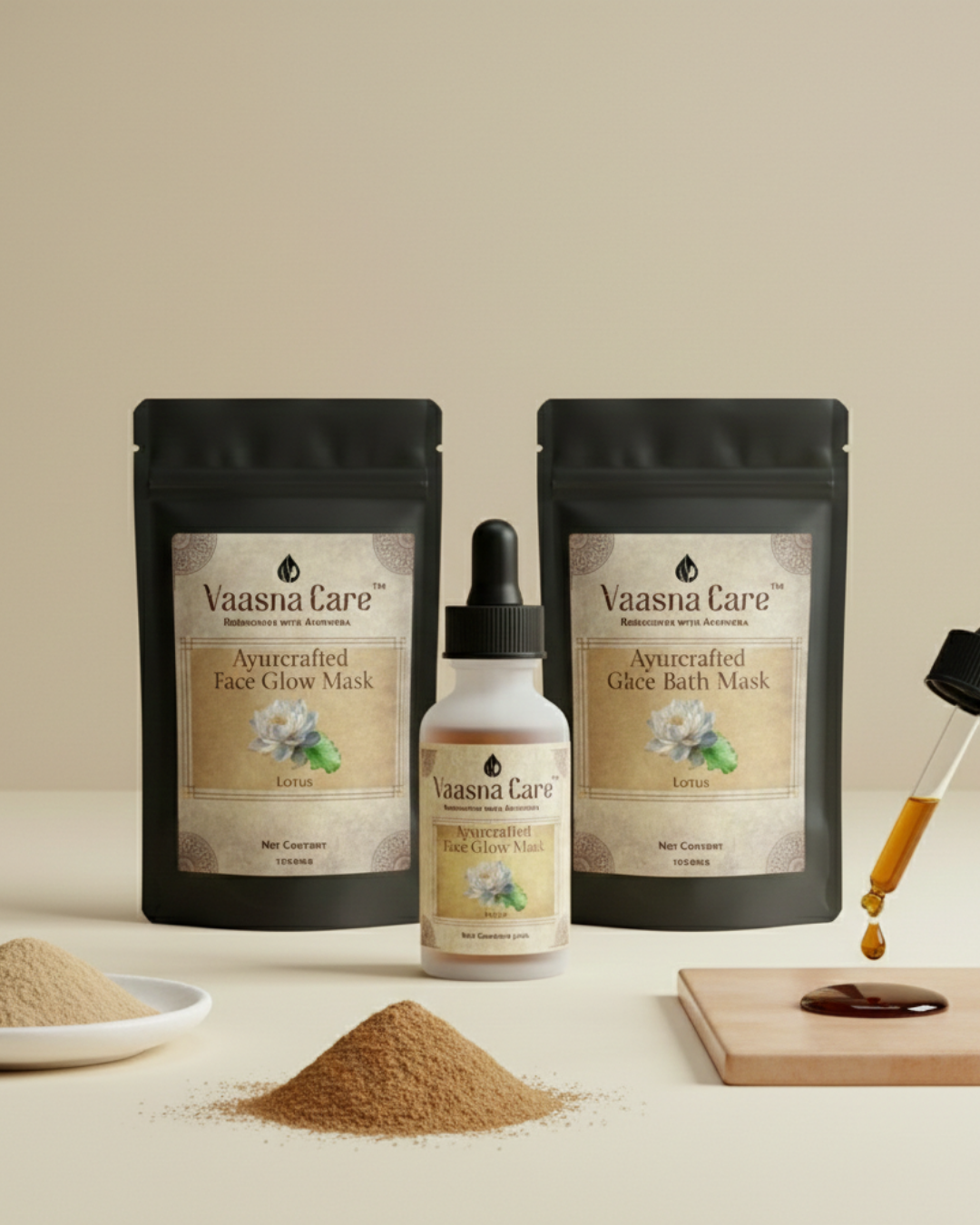 Handcurated Glass Skin Combo – Lotus-Based Ayurvedic Ritual for Pore Refinement & Radiant Glow