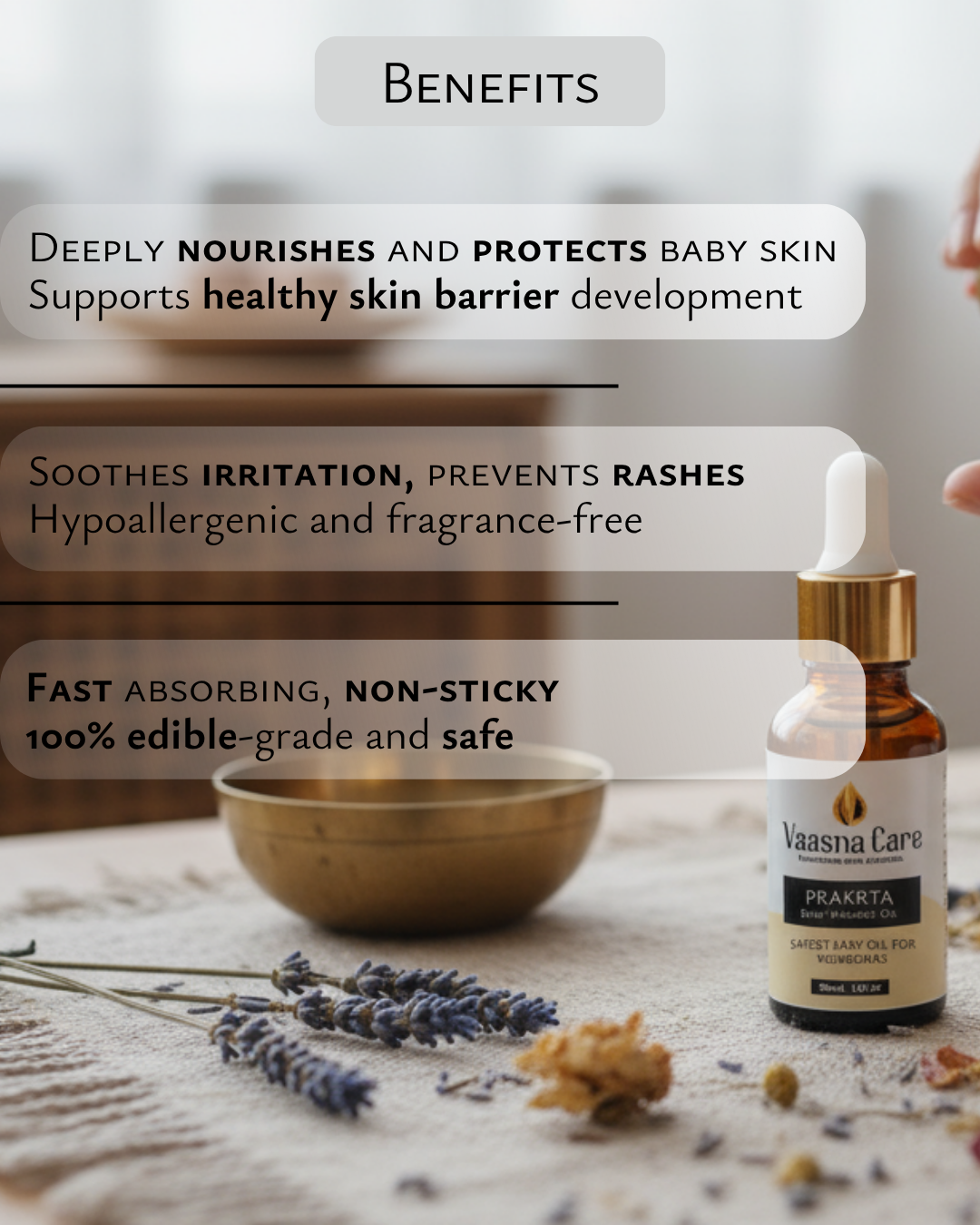 PRAKRTA Ayurvedic Baby Massage Oil – Boost Glow & Skin Health, Chemical Free Care