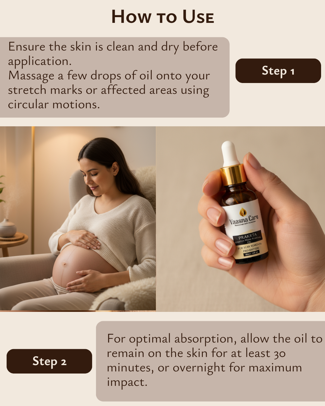 PRAKRTA Ayurvedic Stretch Mark Removal Oil – Fade Scars & Boost Skin Elasticity