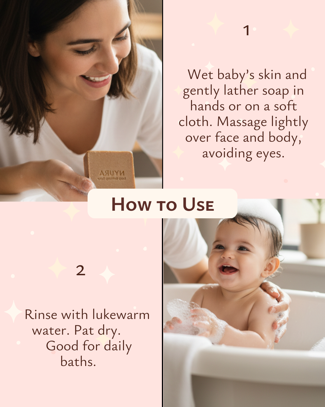 NYURA Baby Bathing Soap | Gentle Herbal Cleansing for Delicate Skin