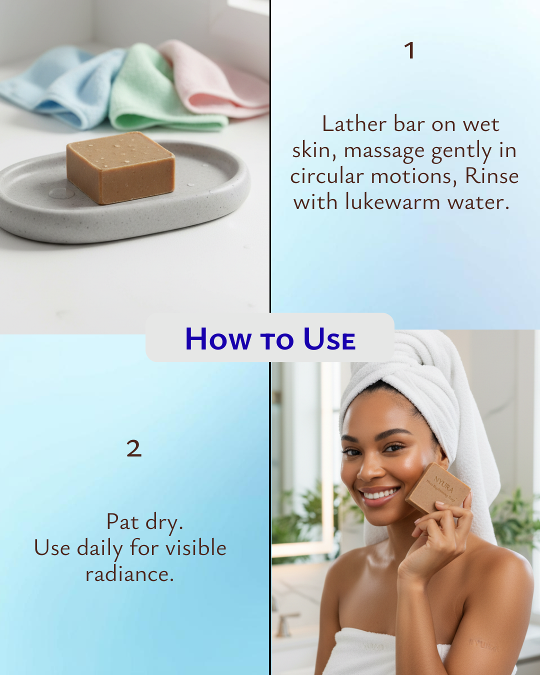 NYURA Skin Brightening Soap | Herbal Radiance for Glowing Skin