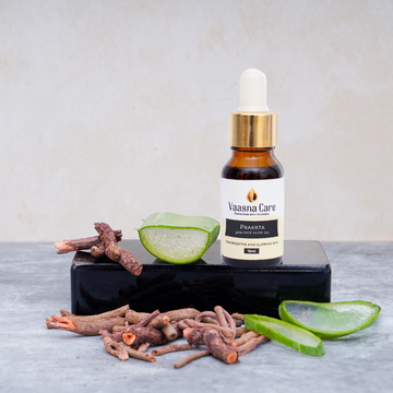 PRAKRTA 9PM face oil with manjista and aloe vera - organic Ayurvedic night serum for glow