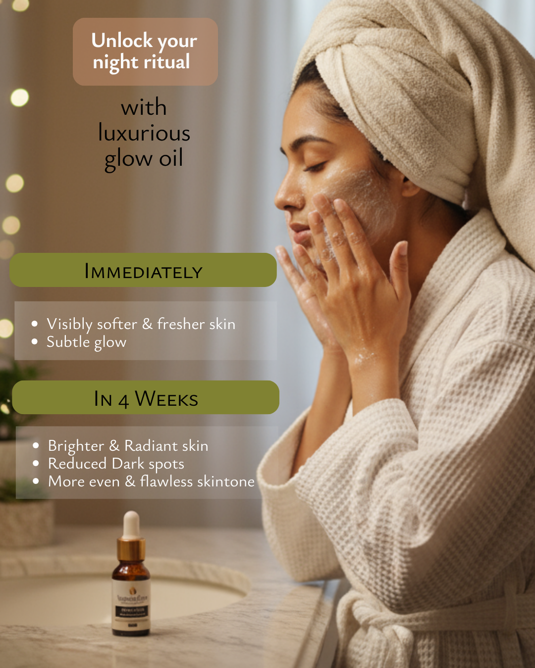 PRAKRTA 9pm Ayurvedic Face Oil for Glowing skin & Bright radiance