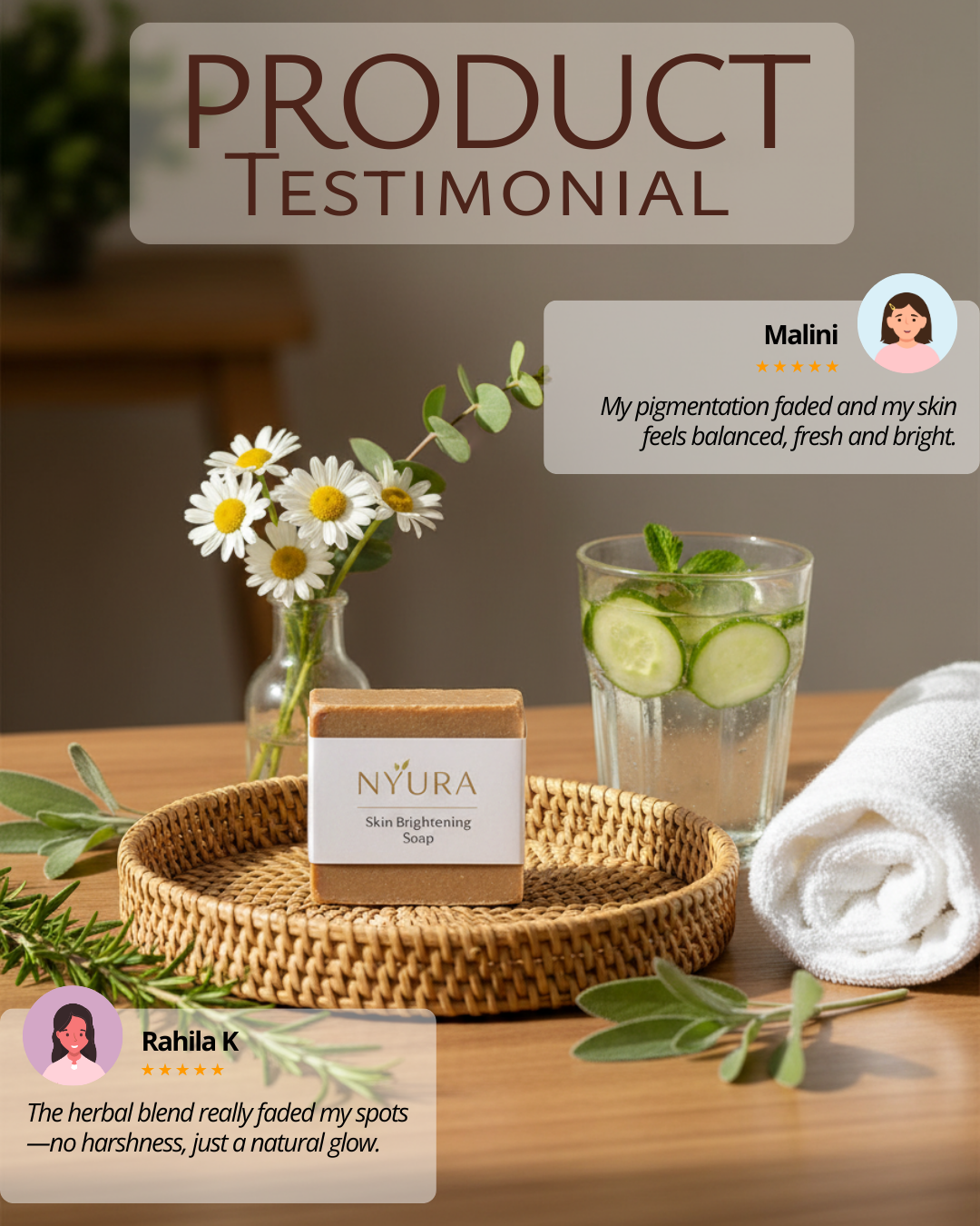 NYURA Skin Brightening Soap | Herbal Radiance for Glowing Skin