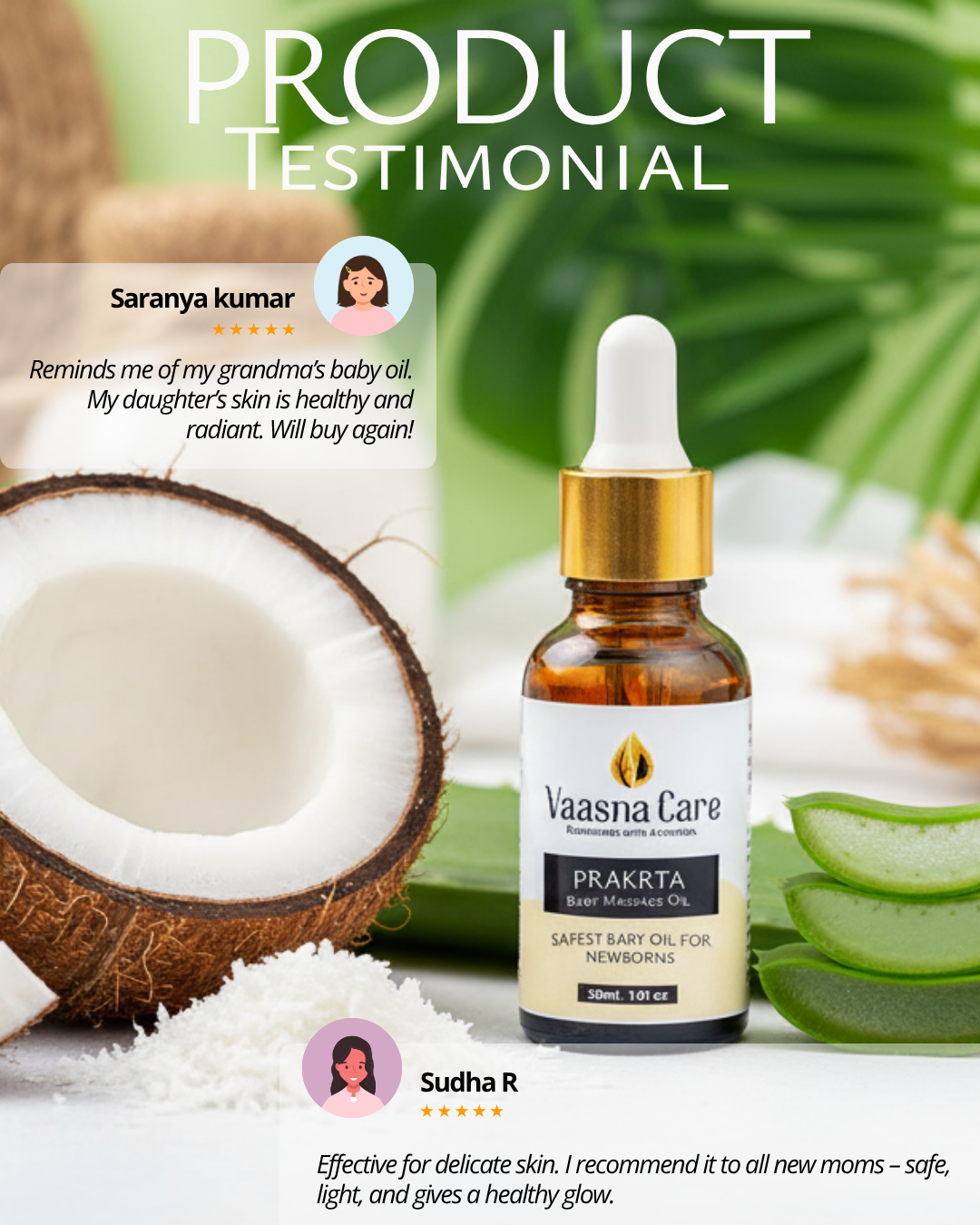 PRAKRTA Ayurvedic Baby Massage Oil – Boost Glow & Skin Health, Chemical Free Care