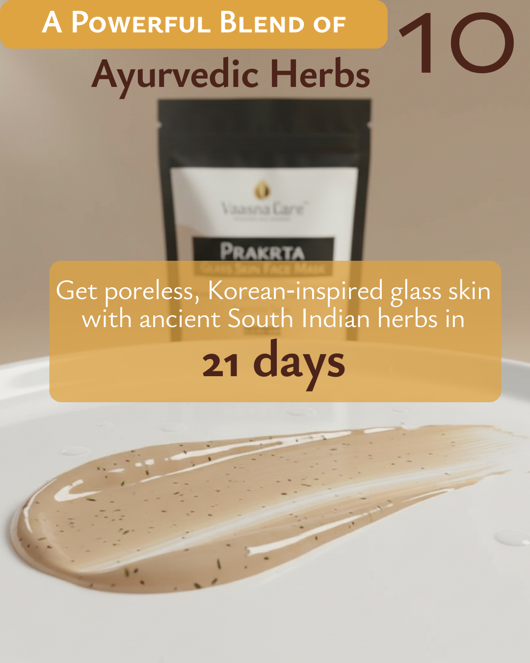 PRAKRTA Glass Skin Face Mask | Korean Rice Glow Pack for Pore less, Smooth Skin