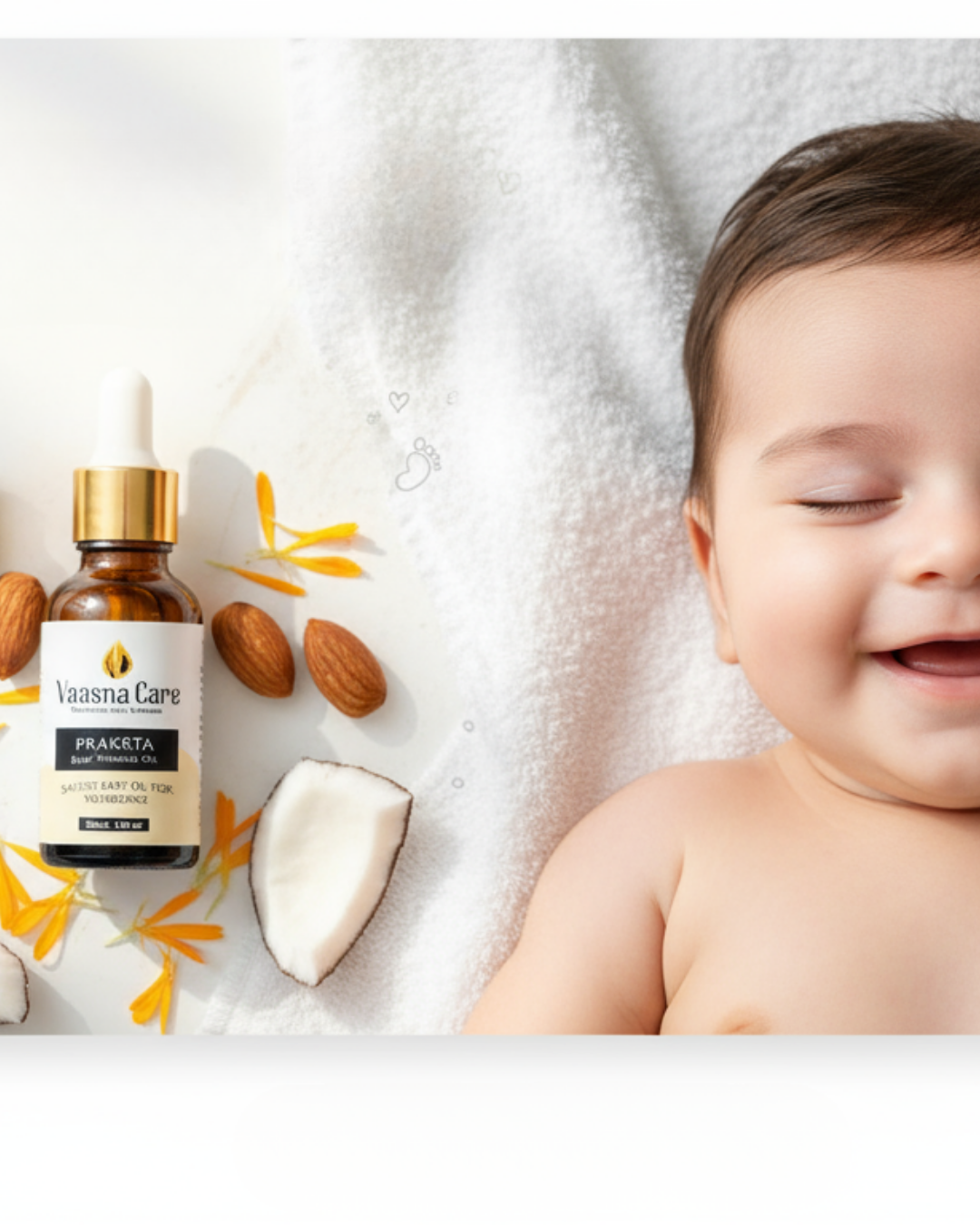 PRAKRTA Ayurvedic Baby Massage Oil – Boost Glow & Skin Health, Chemical Free Care